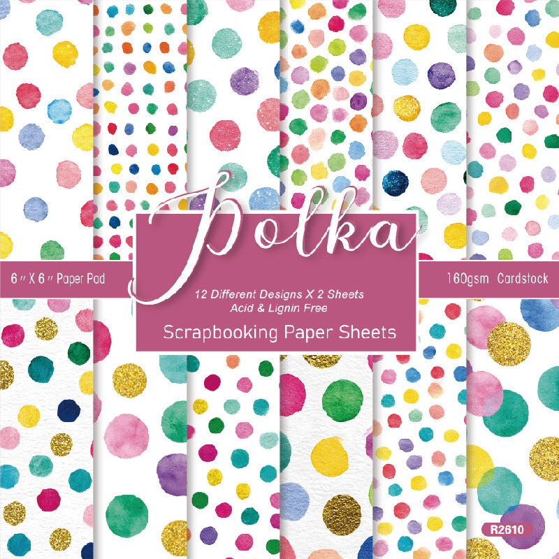 6 inch Polka Dots Scrapbook Paper Pad SKP610