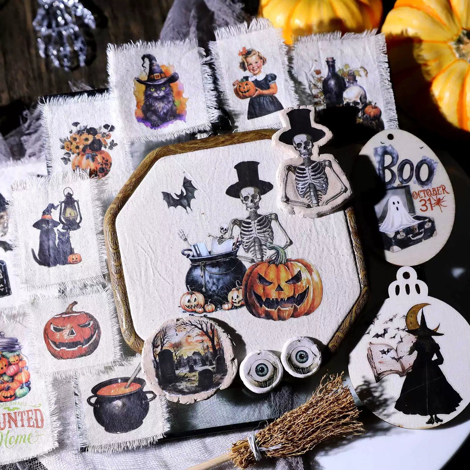 3 Sheets Rub on Stickers - Halloween