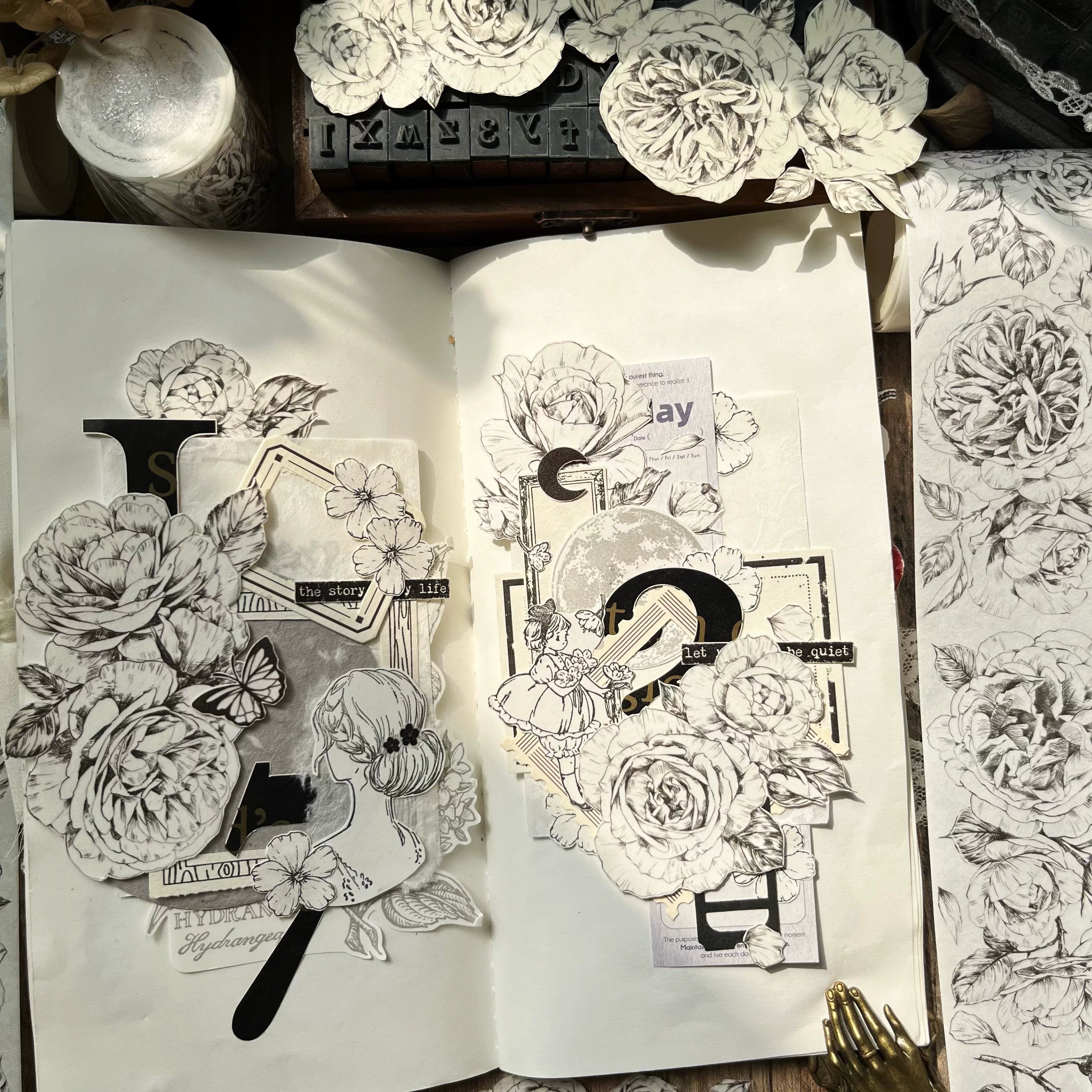 Floral Decorative Tape Rolls- Line-Art Botanicals