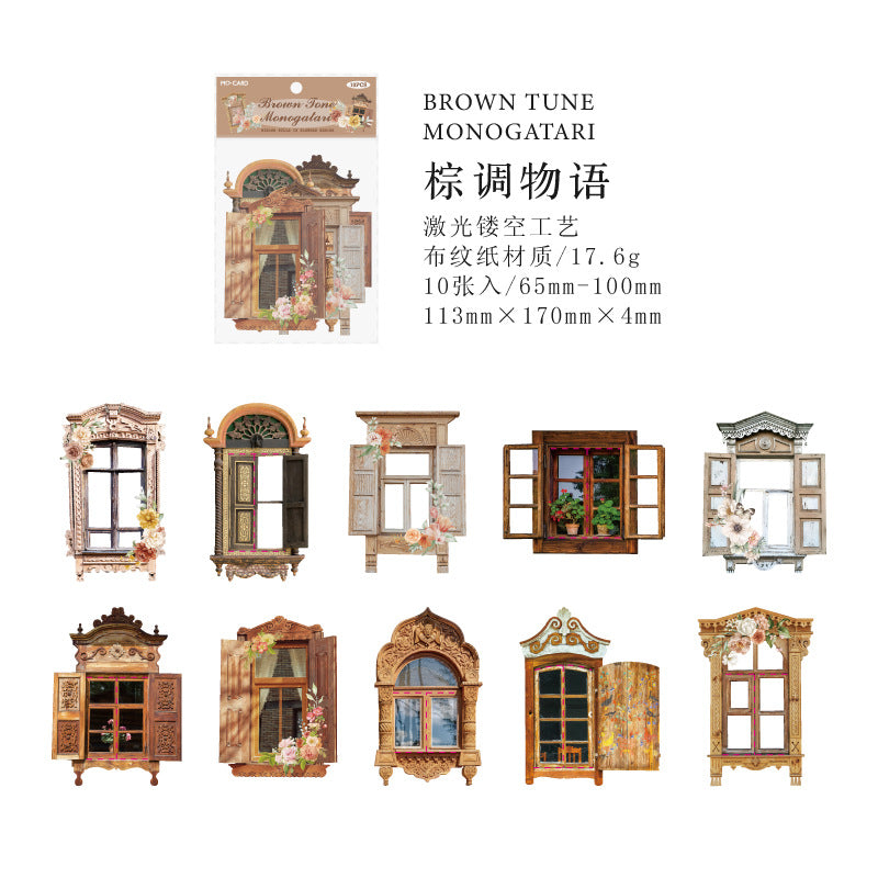 10 Pcs Creative Windows Collage Stickers HJCT