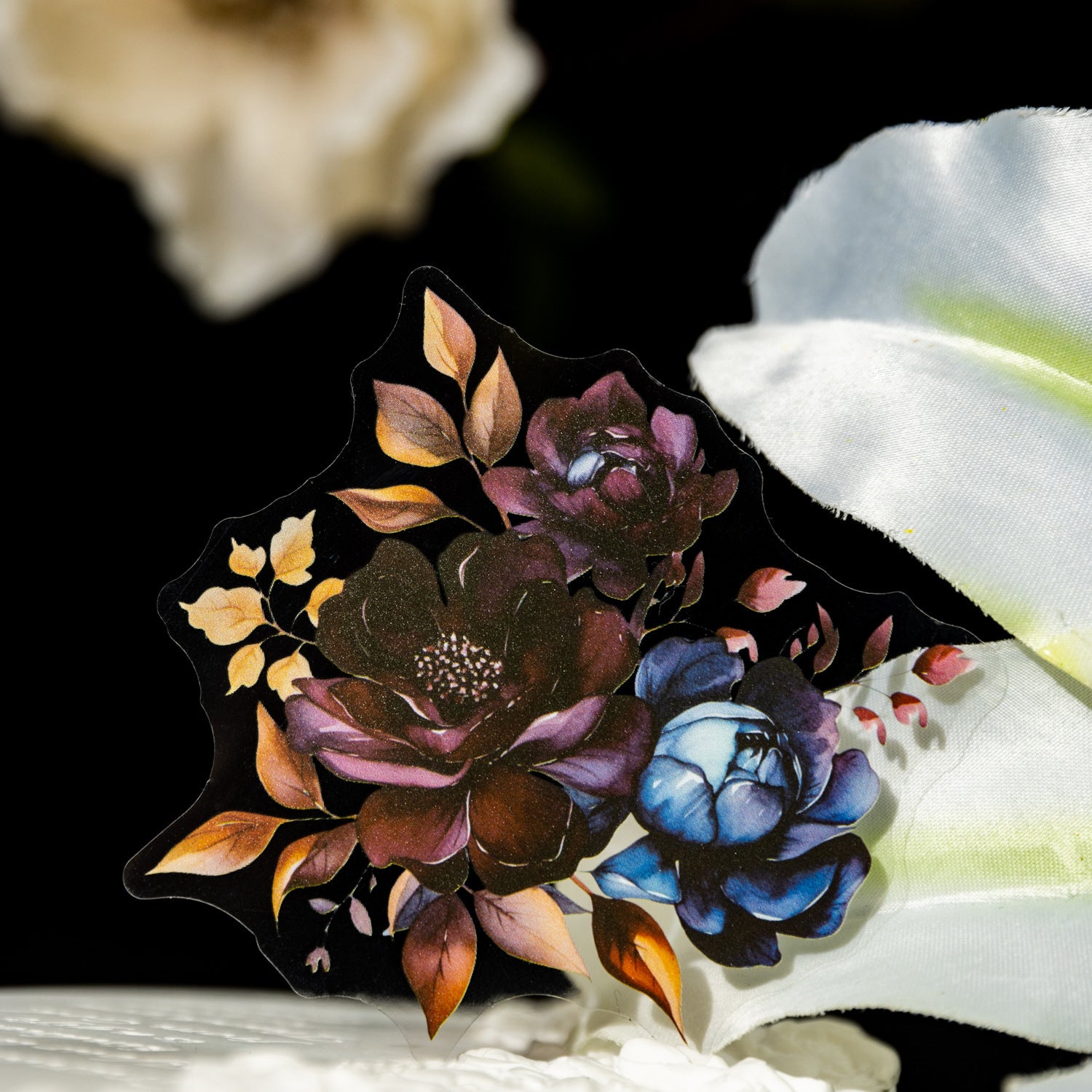 20 Pcs Gothic Flower PET Stickers AYZF