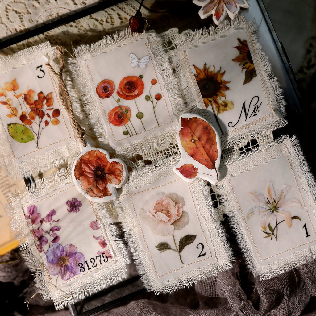 3 Sheets Rub on Stickers - Autumn Flower