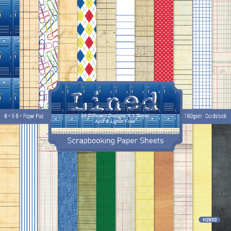 6 inch Vintage Lined Scrapbook Paper Pad SKP610