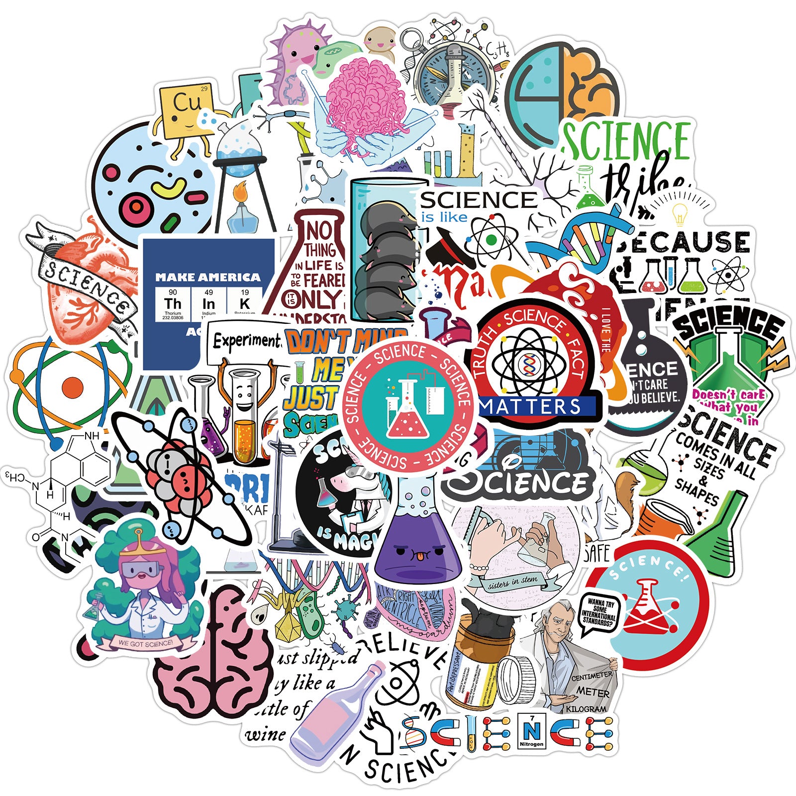50 Pcs Vinyl Science Lab Stickers HT003 – OBUJO