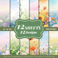6 inch Watercolor Flower Scrapbook Paper Pad PA949