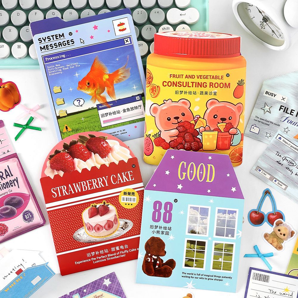 24 Pcs Creative Junk Journal Paper and Stickers Kit JMBGZ