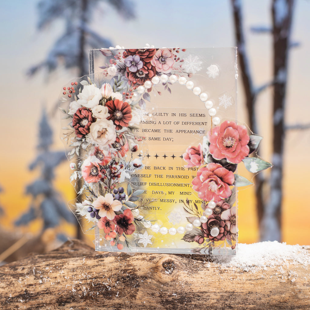 1 Roll Winter Flower PET Stickers Tape DRHH