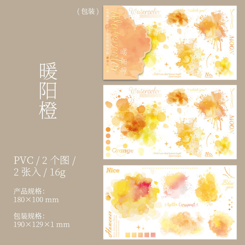 2 Sheets Watercolor Transfer Stickers LLYC