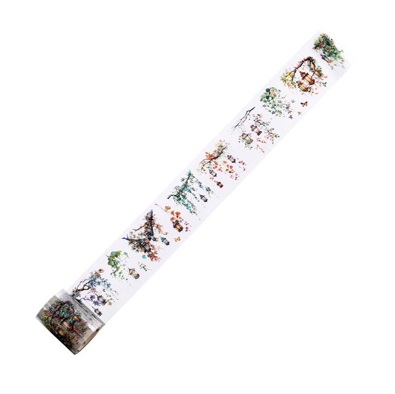 Mystical Forest Lamp Shell-Shine Die-Cut PET Tape