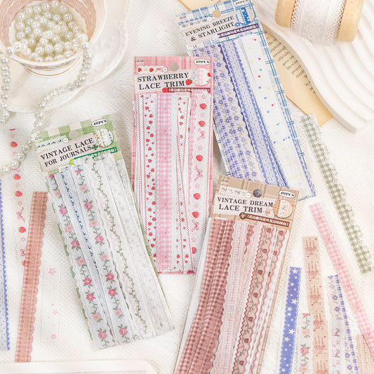 40 Pcs Lace Floral Washi Stickers HBYJ