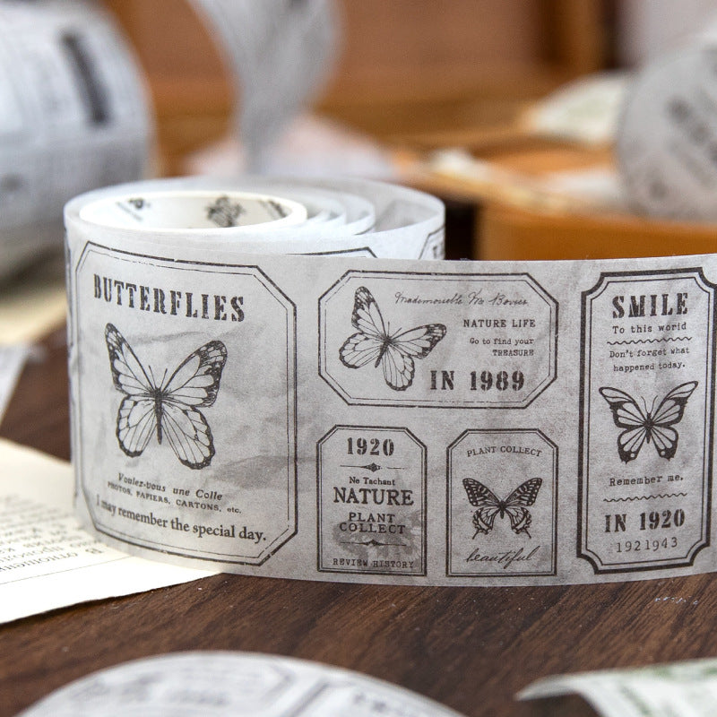 1 Roll Vintage Diecut Washi Stickers Tape JYHS