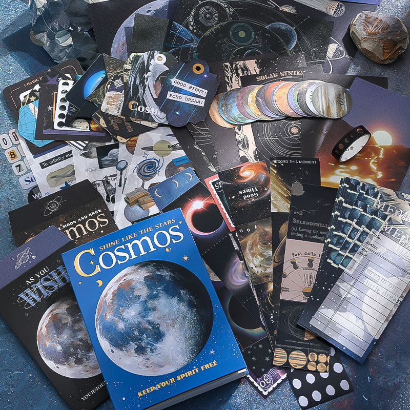 154 Pcs Cosmos Theme Junk Journal Supplies Gift Set YZAM