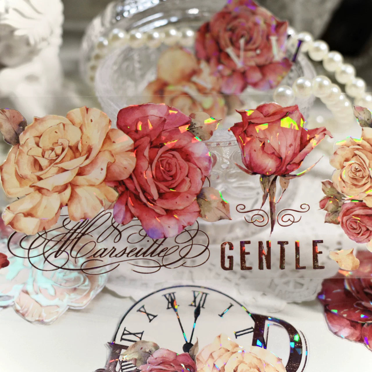 Floral  Decorative Tape Rolls- Vintage Rose