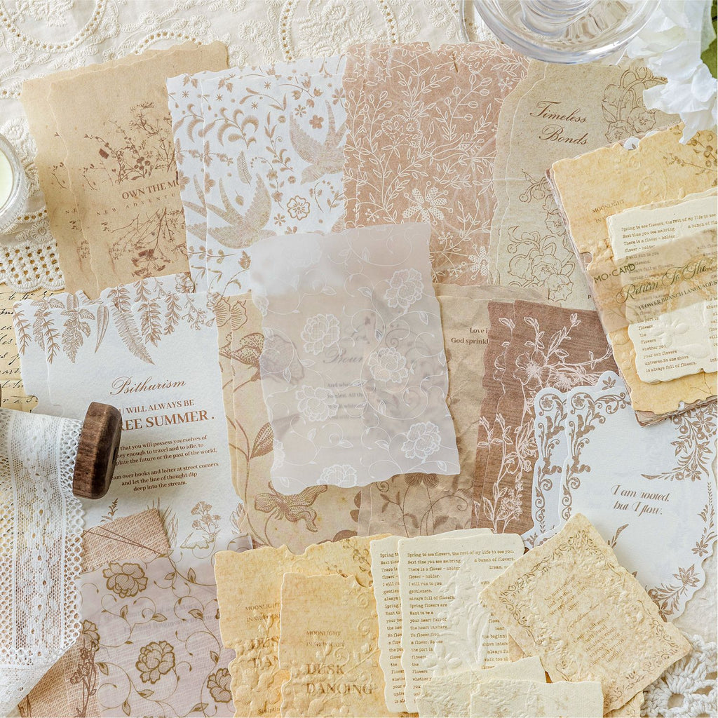 30 Pcs Floral Embossed Paper and Scrapbook Paper HZYX