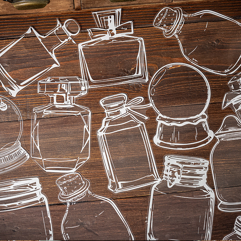 18 Pcs Transparent Bottle Stickers JYYJ