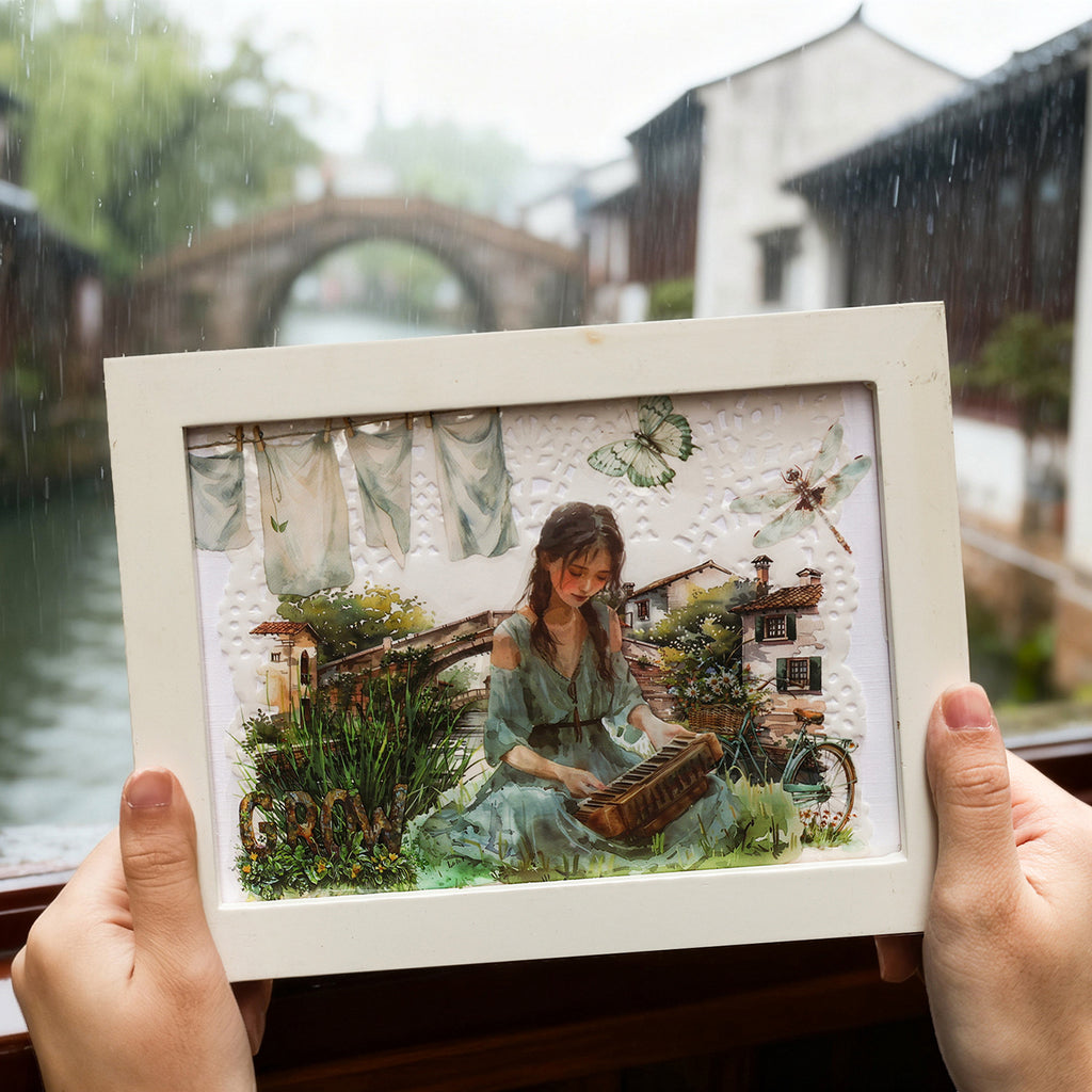 20 Sheets Seasonal Girl PET Stickers Book SJXS