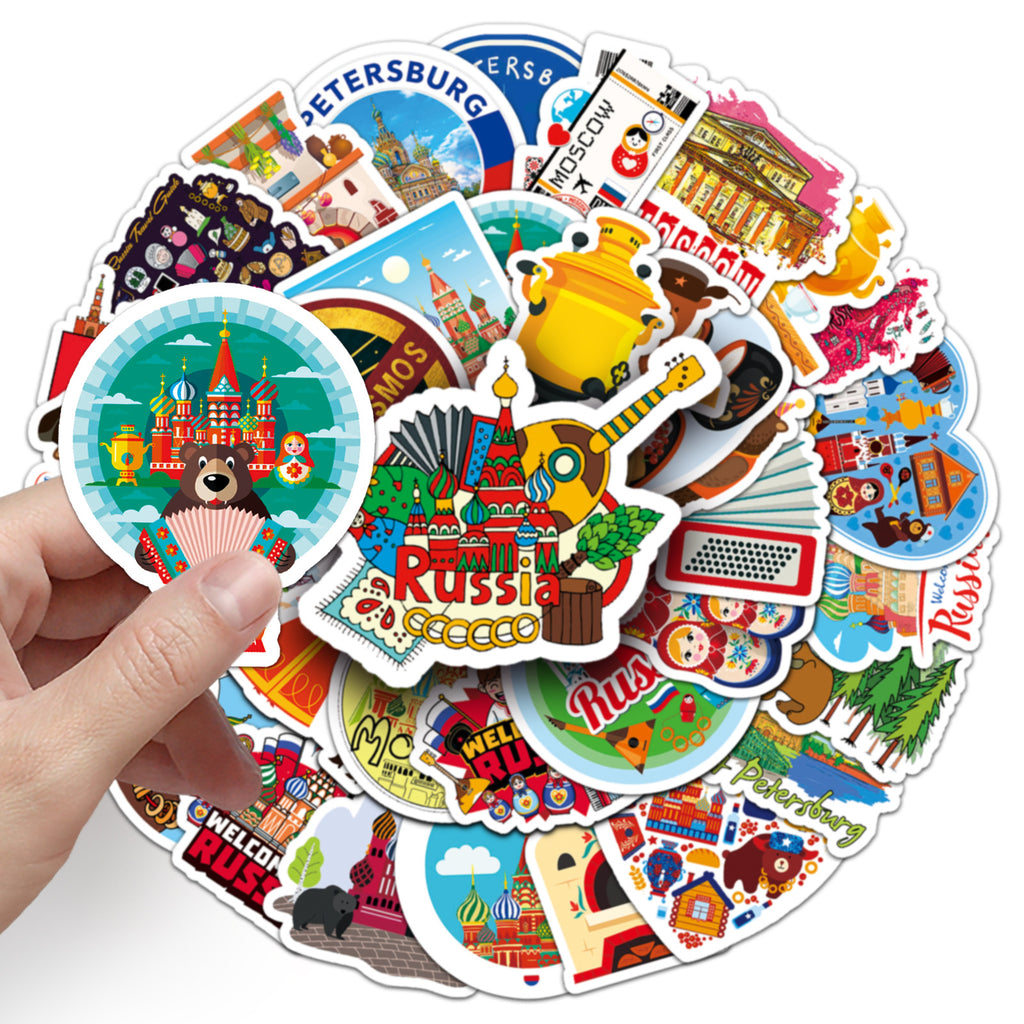 50Pcs Russia Travel Vinyl Stickers TRV09