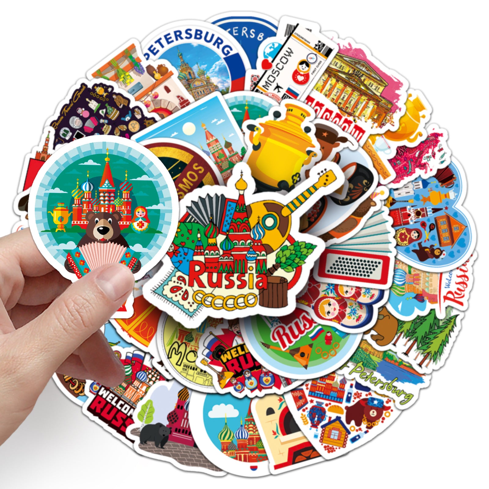 50Pcs Russia Travel Vinyl Stickers TRV09
