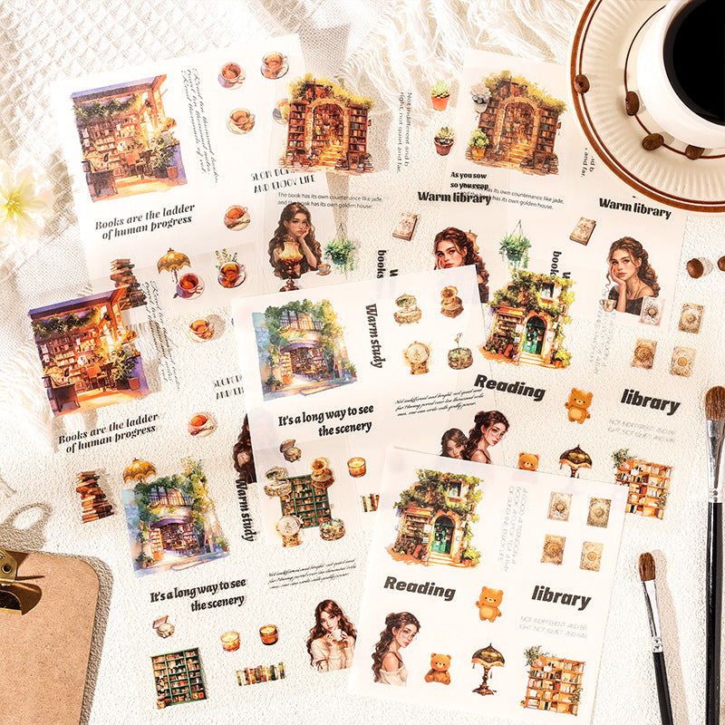 8 Sheets Journal PET Stickers XTXB