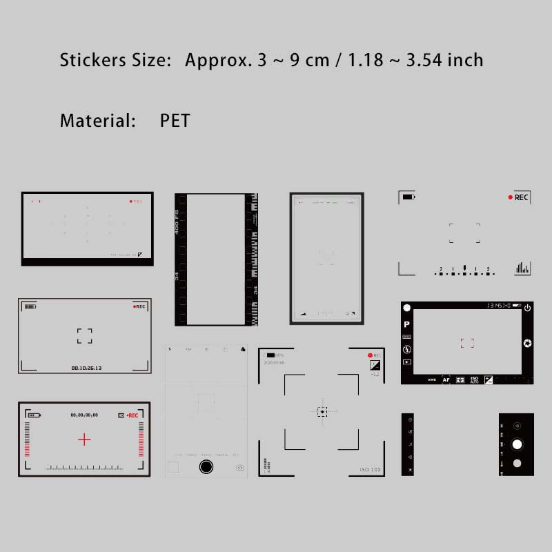 20 Pcs Photography Flim PET Stickers YJSC