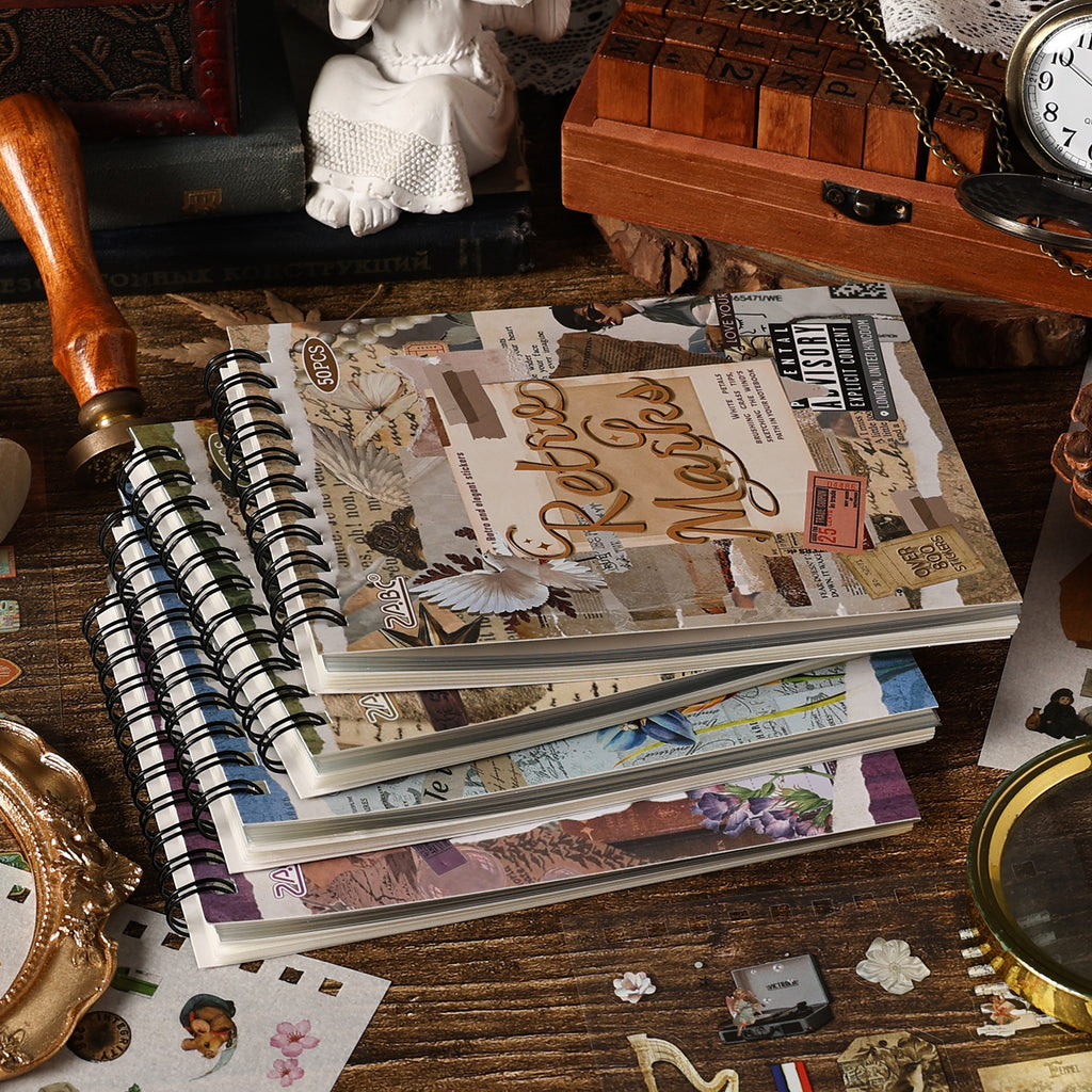 25 Sheets Vintage Journal Stickers Book GDSZ
