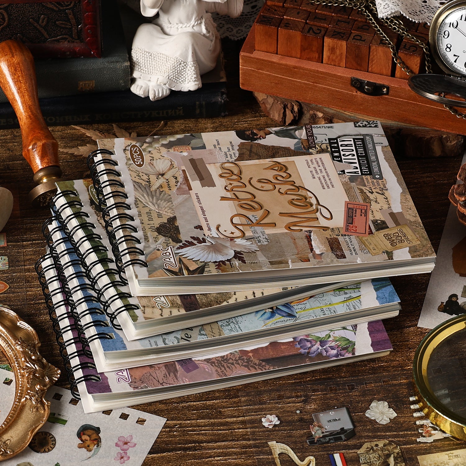 25 Sheets Vintage Journal Stickers Book GDSZ