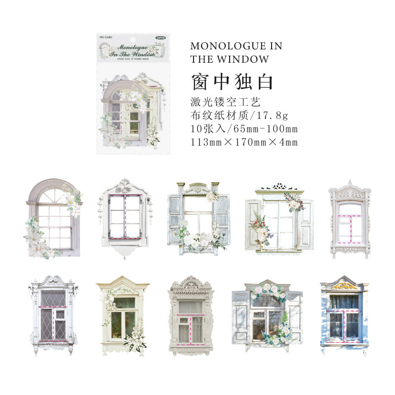 10 Pcs Creative Windows Collage Stickers HJCT