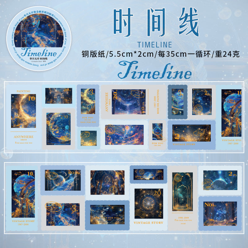 1 Roll Die Cut Postage Stamp Stickers Tape JJWX