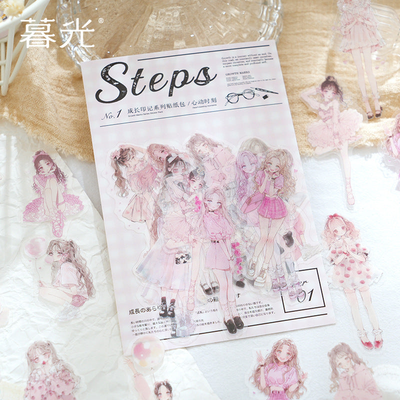 50 Pcs Cute Girl PET Stickers CZYJ