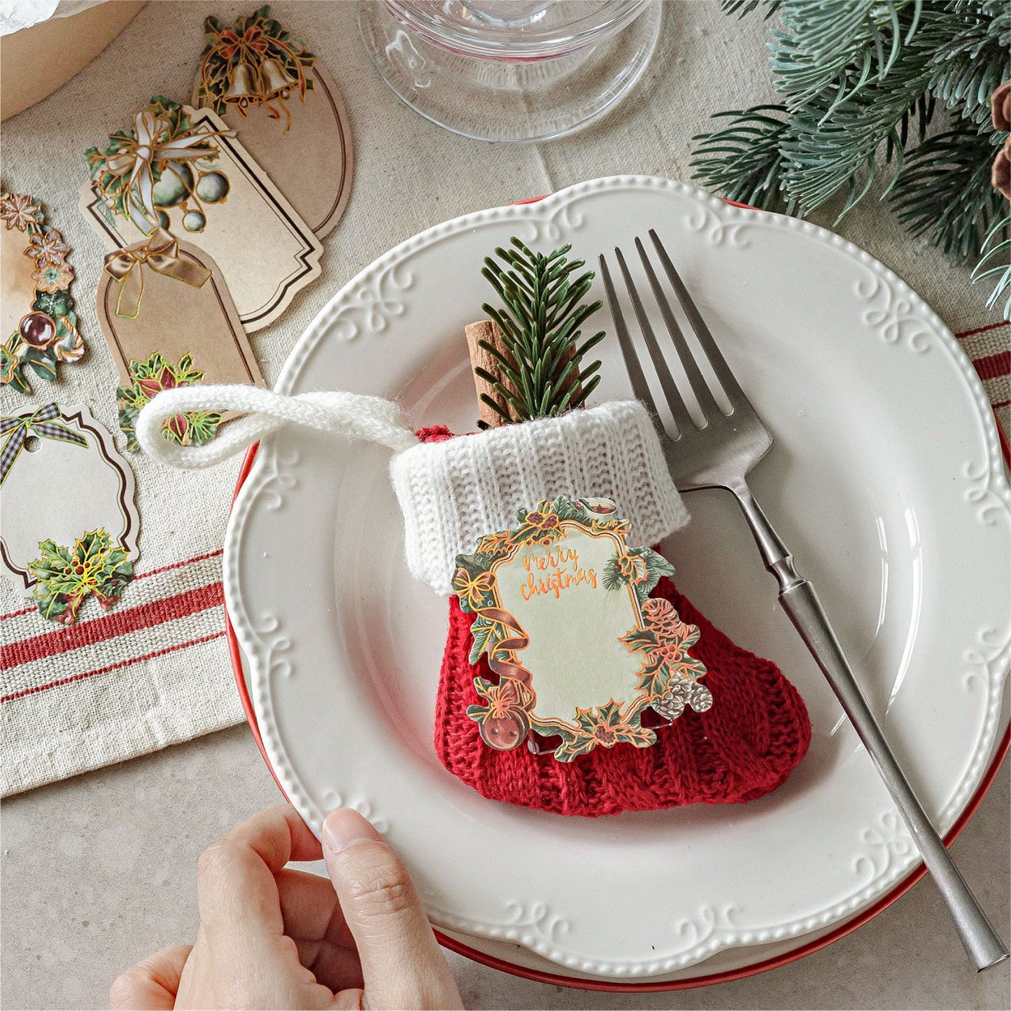 30 Pcs Gold Foil Christmas Themed Stickers SDGB