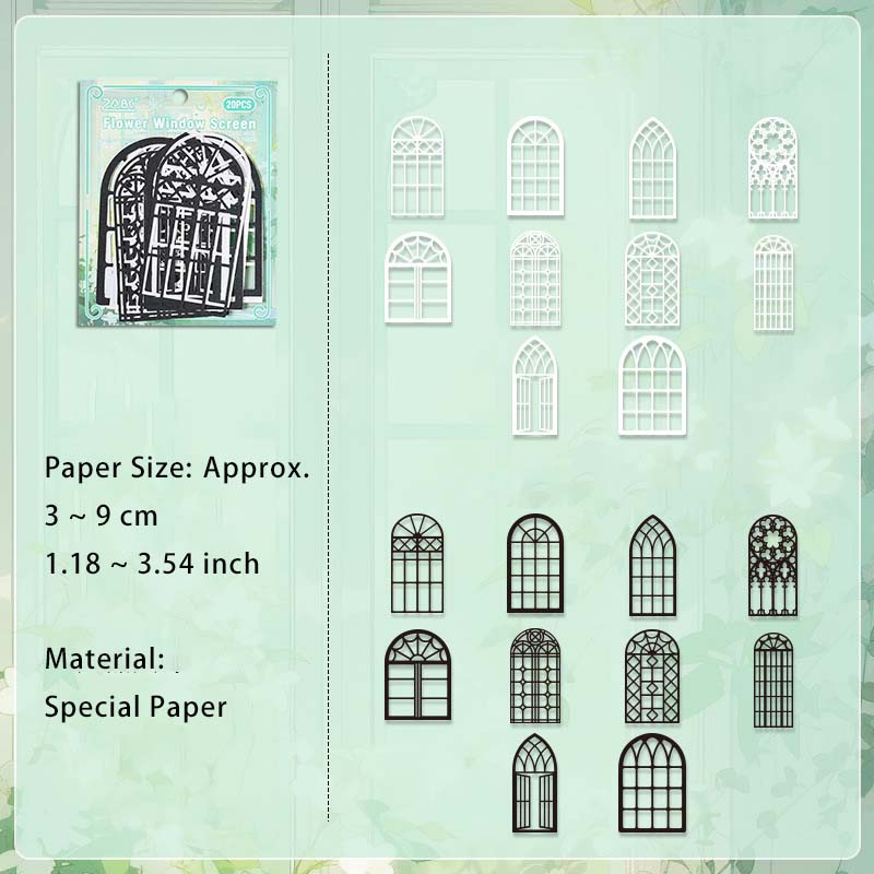 20 Pcs Hollow Cutout Scrapbook Paper FSJY