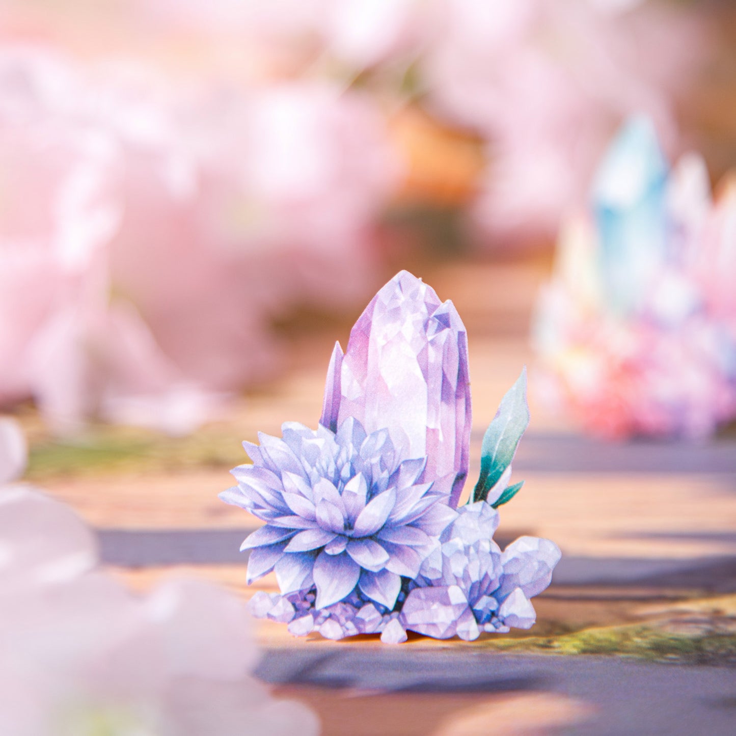 20 Pcs Crystal Flower PET Stickers HJWY