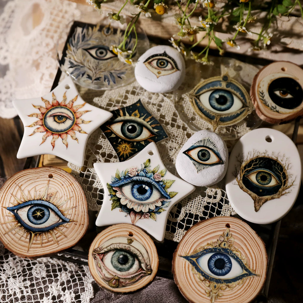 2 Sheets Waterproof Rub on Stickers - Eyes