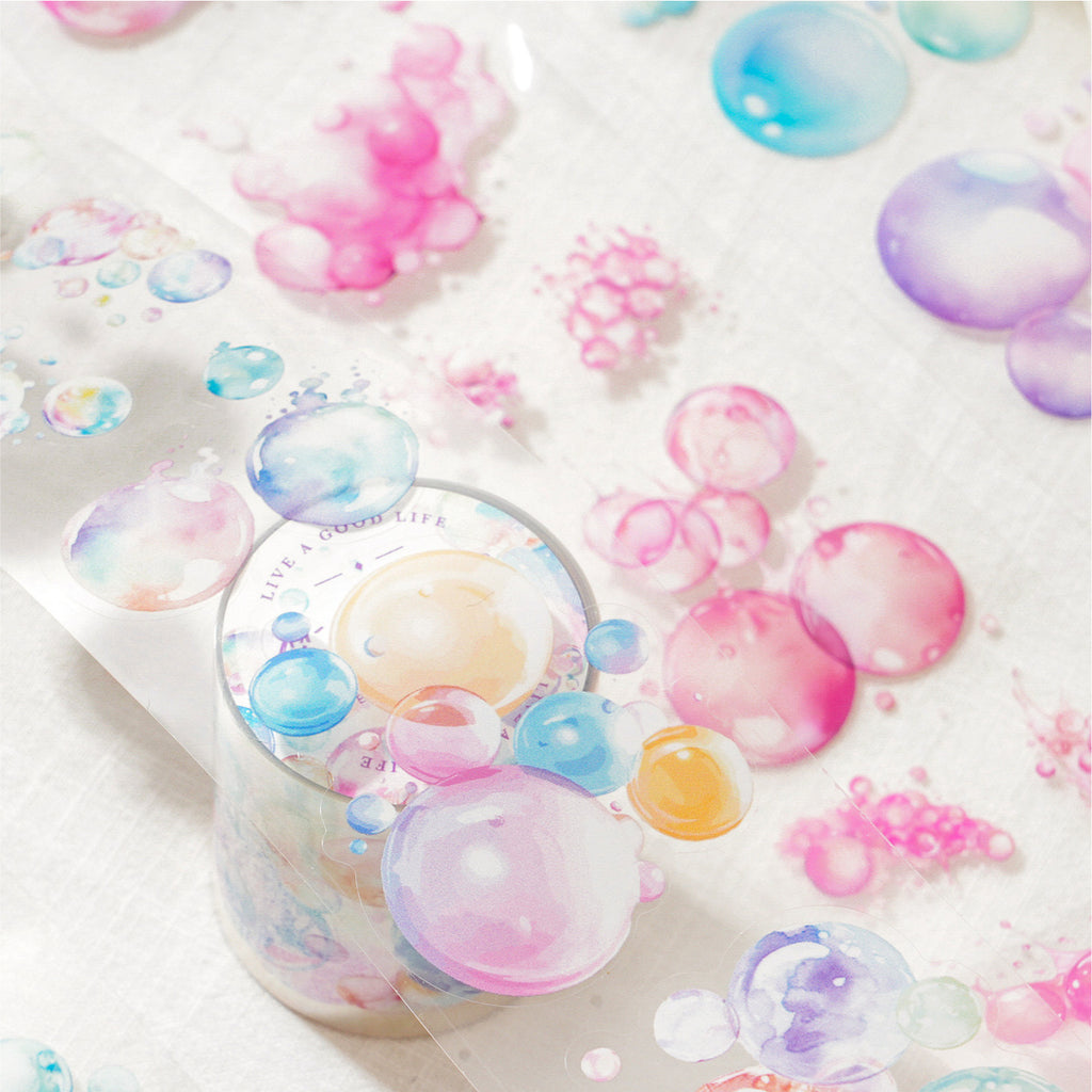 1 Roll Pre-cut Bubble PET Stickers Tape HCQP
