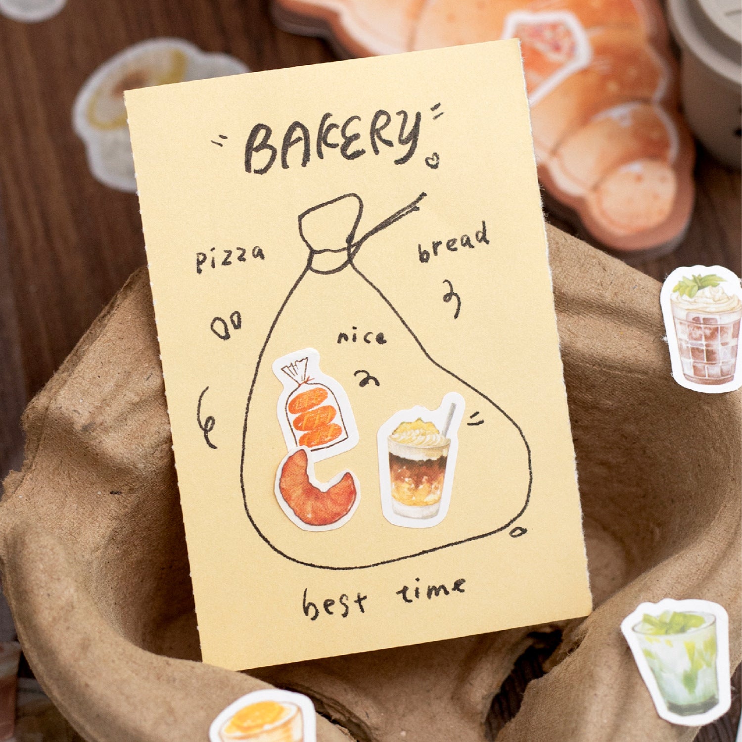 48 Sheets Coffee Theme Planner Stickers Book JRYHKF