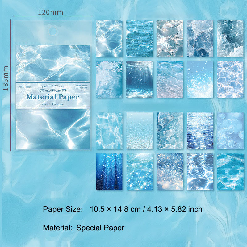 20 Pcs Water Texture Scrapbook Paper RGFY