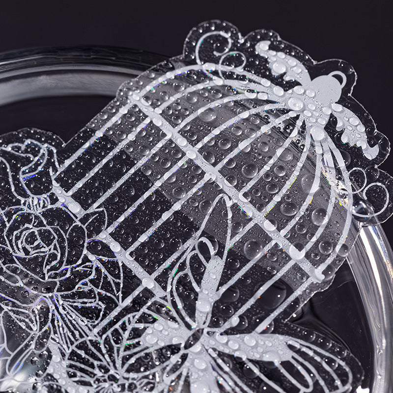 20 Pcs Bird Cage PET Stickers YXZL