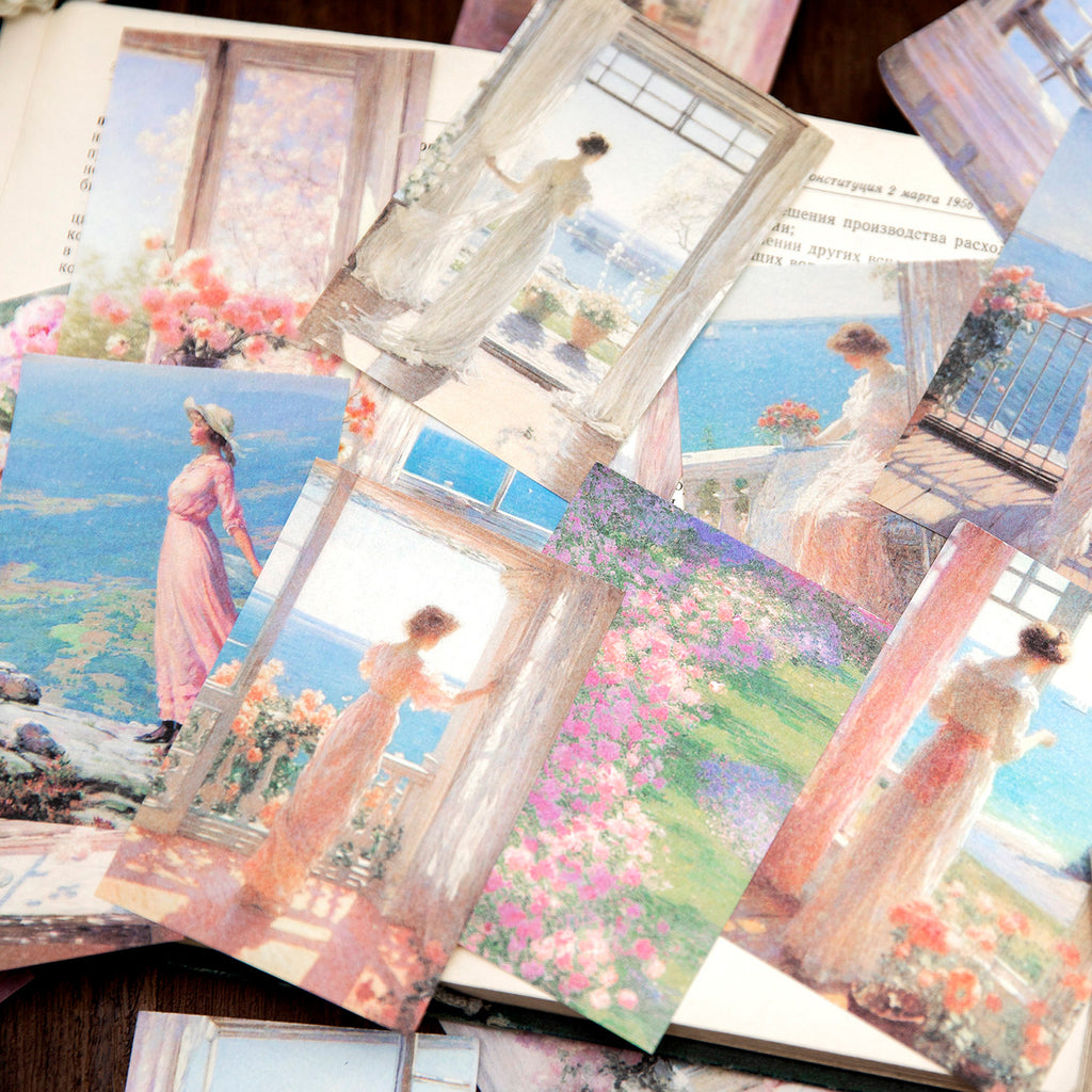 100 Pcs Oil Painting Scrapbook Paper YDRL