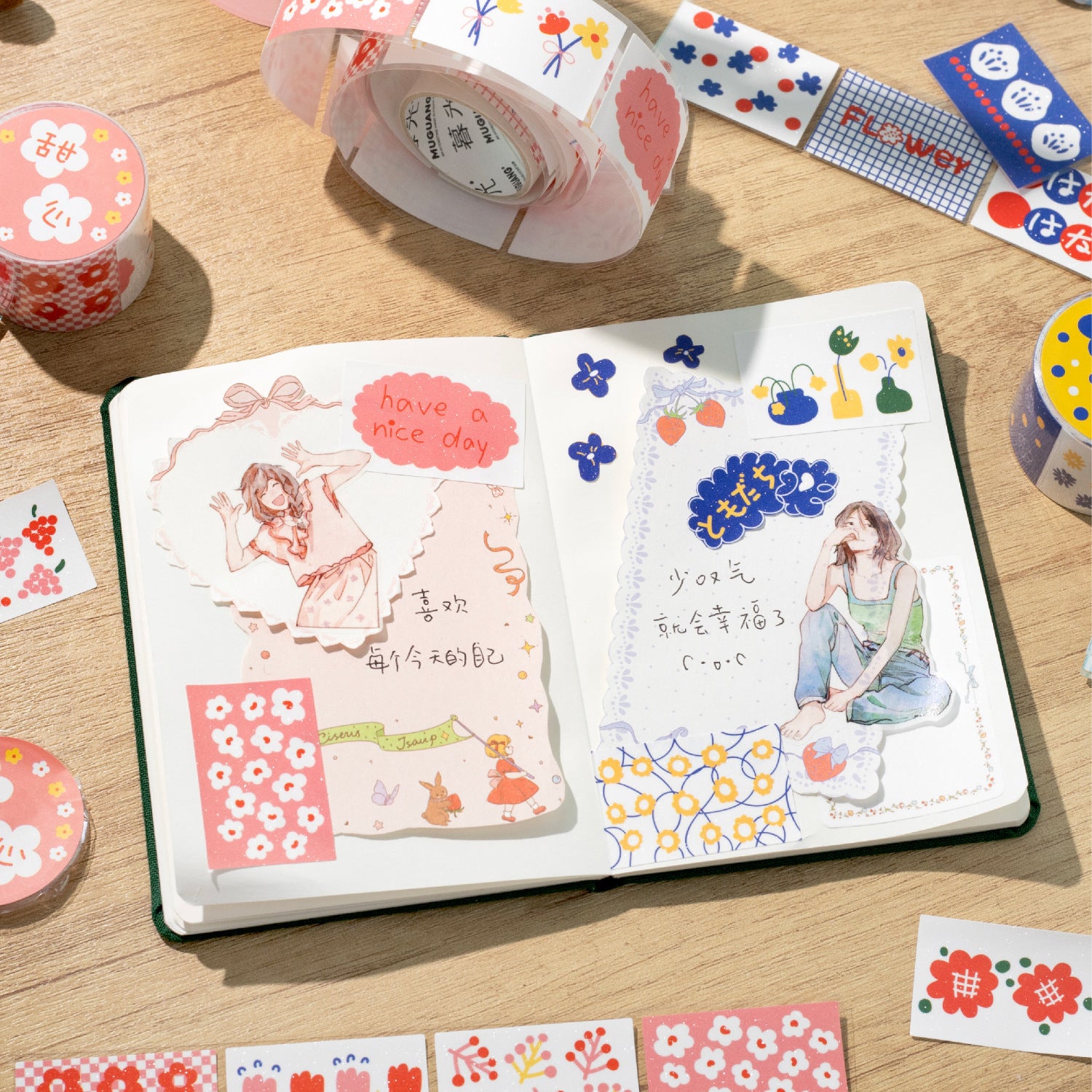 1 Roll Floral Stickers Tape SHQXT