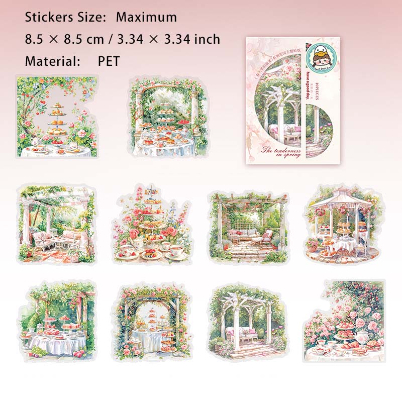 10 Pcs Garden Theme PET Stickers CTLWR