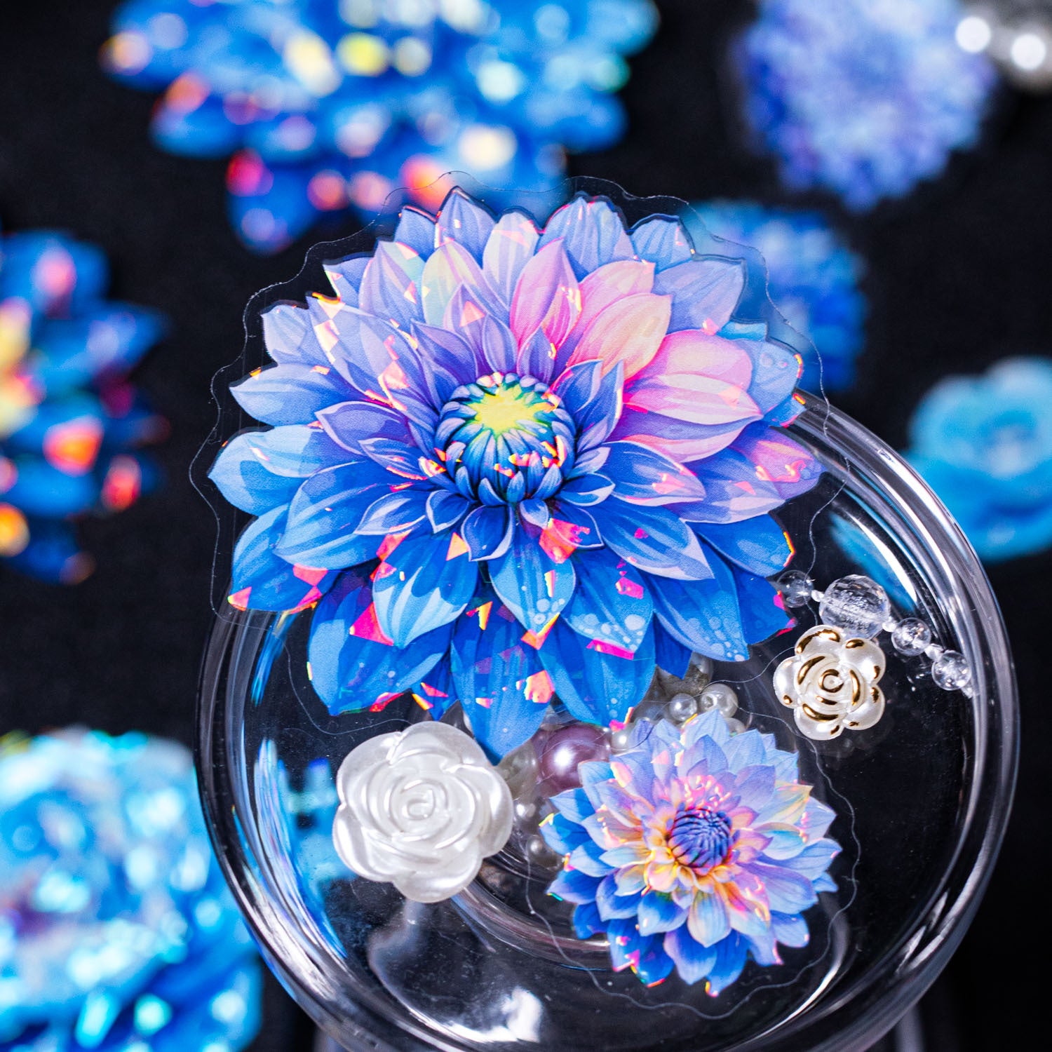 20 Pcs PET Flower Stickers HPJX