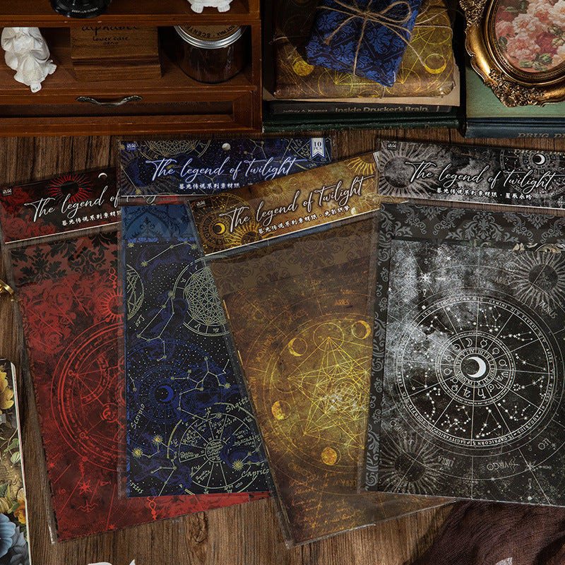 10 Pcs Gothic Theme Scrapbook Paper MGCS