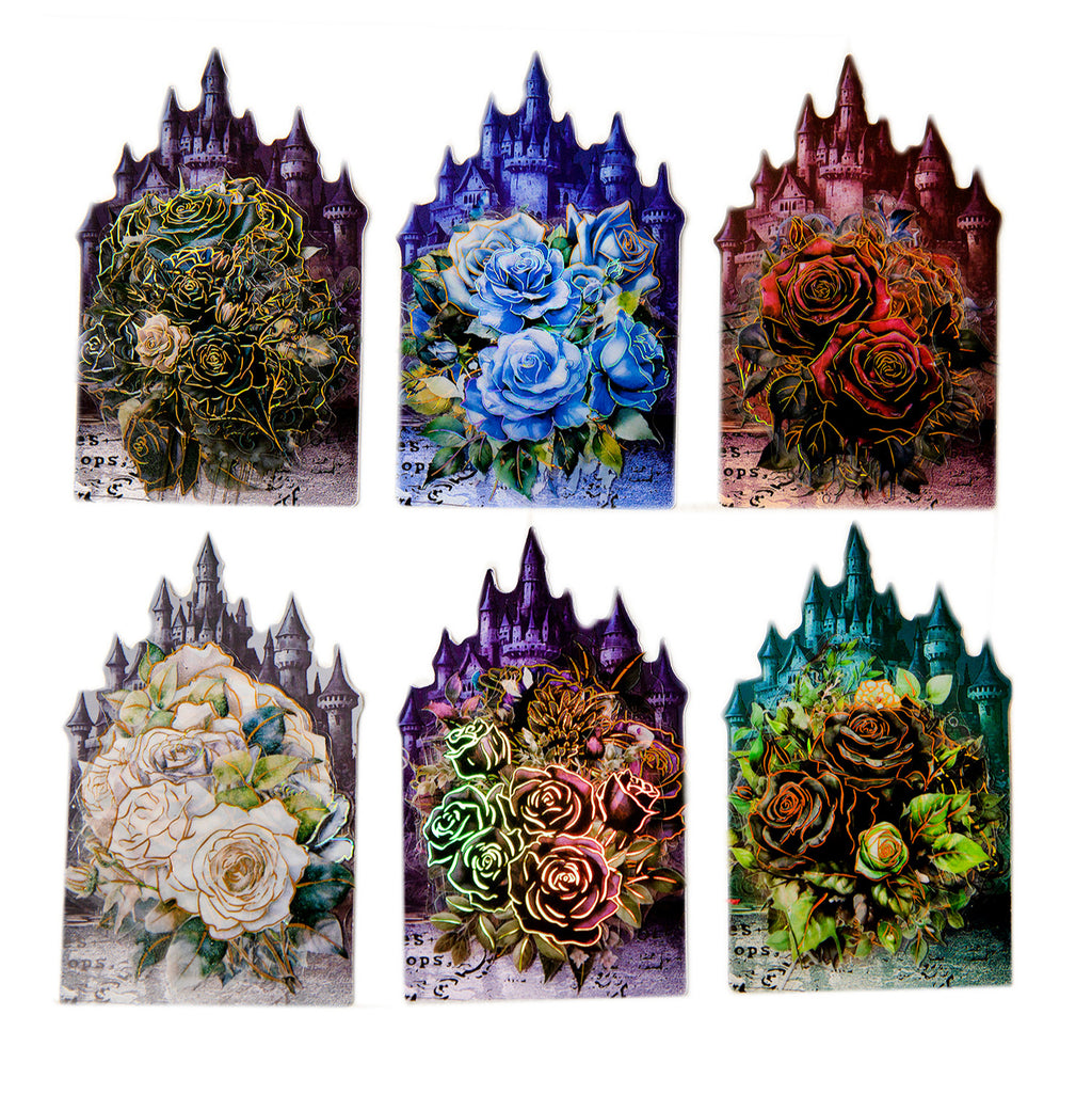 10 Pcs Dark Rose PET Stickers AYMG