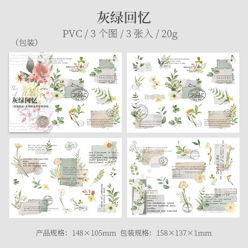 3 Pcs PVD Transfer Stickers MMHY