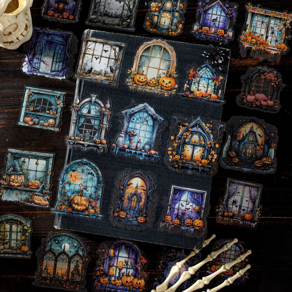 10 Pcs Halloween Windows PET Stickers AYCY