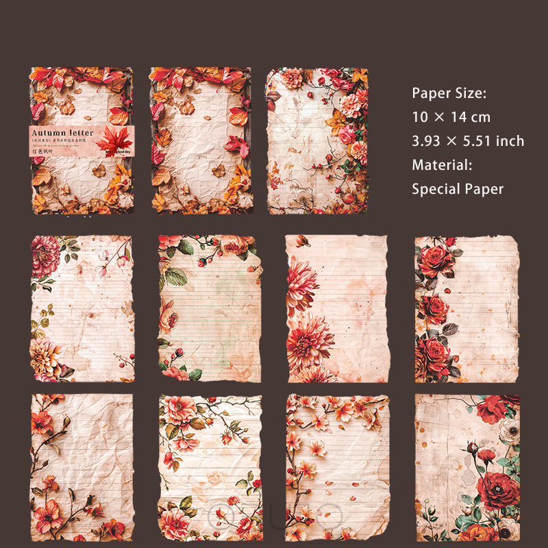 30 Pcs Autumn Themed Scrapbook Paper QRLX