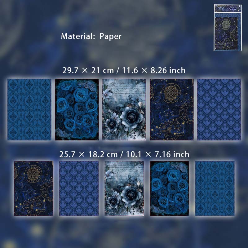 10 Pcs Gothic Theme Scrapbook Paper MGCS