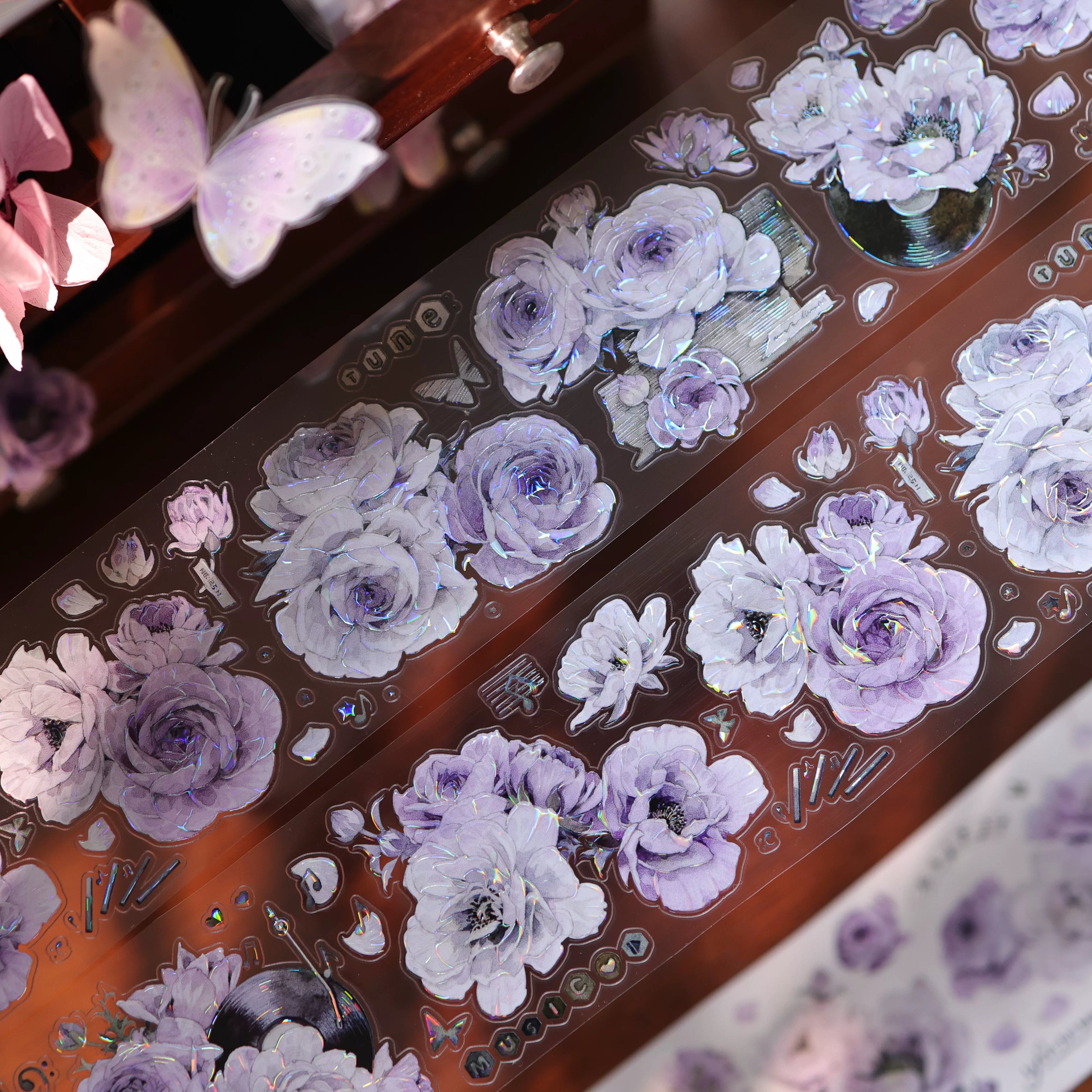 Floral Decorative Tape Rolls- Violet Echoes