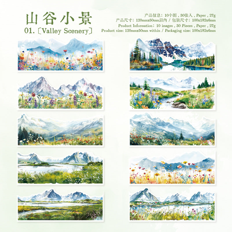 30 Pcs Landscape Stickers YZRYY