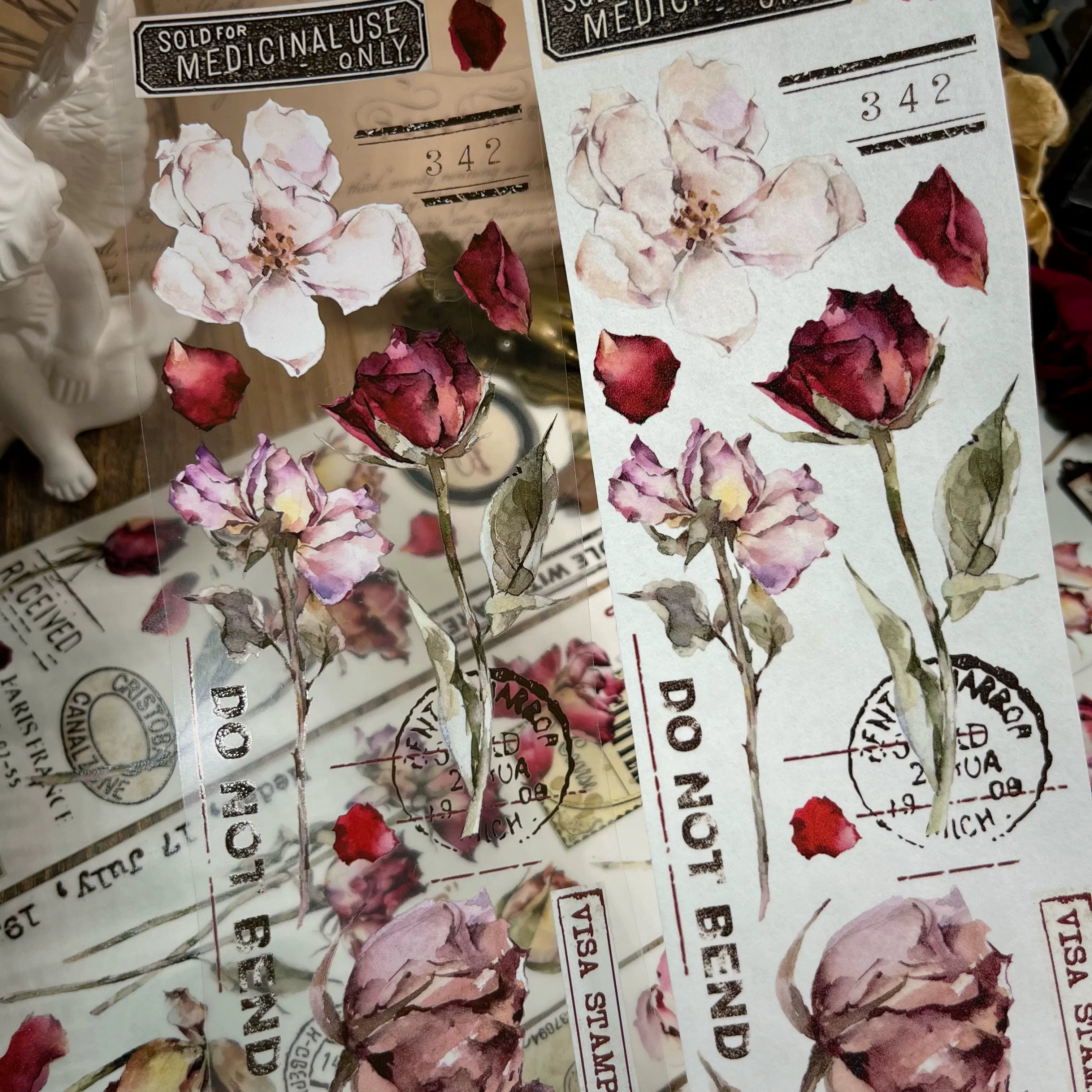 Floral Decorative Tape Rolls- Crimson Heritage